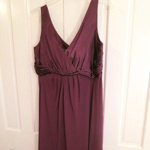 Sleeveless Dressy Plum Chiffon Midi